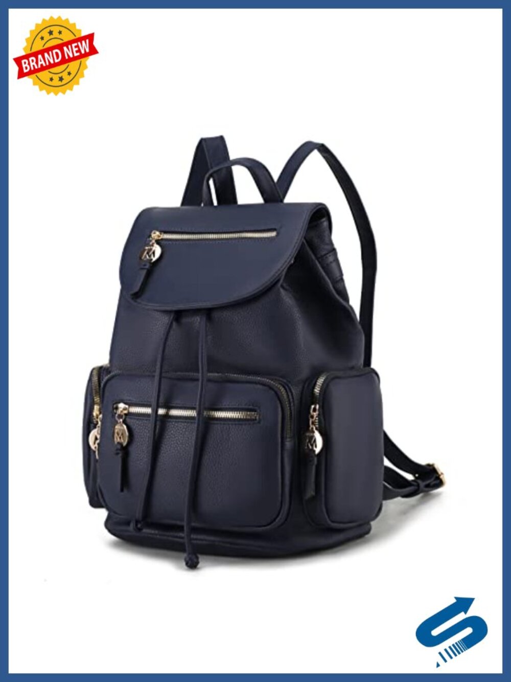 Vegan Leather Backpack Daypack Bookbag Top-Handle Handbag Ladies Travel Backpack